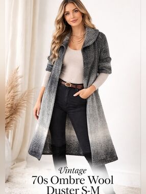 70s style Ombre‎ tones Wool Duster S- M